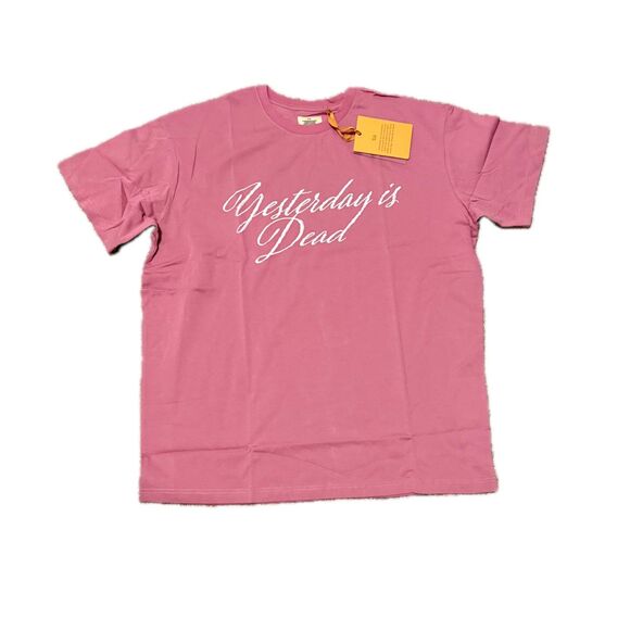 Yesterday Is Dead (Y.I.D.) Script Logo T-Shirt 2XL NWT Pink Yid Streetwear - Picture 1 of 2